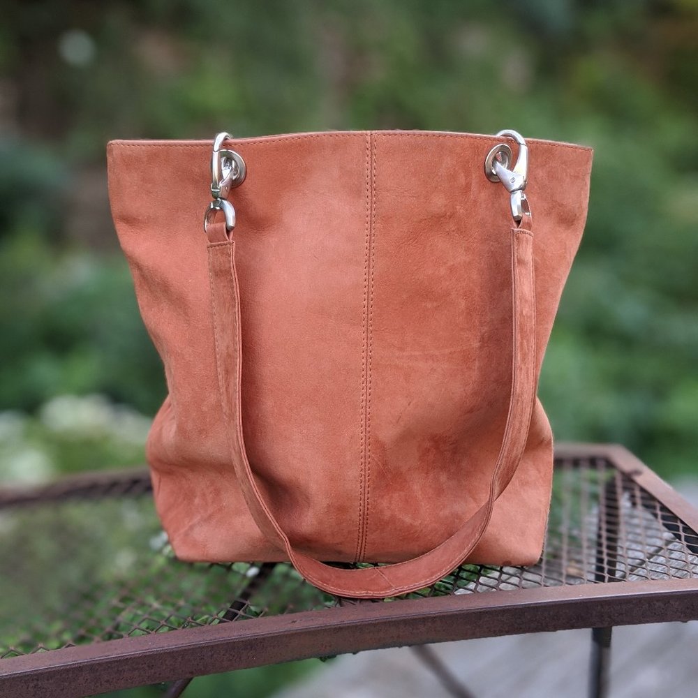 HOBO International Pumpkin Suede Bucket Tote